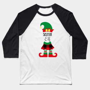 sister elf cute funny matching christmas xmas gift Baseball T-Shirt